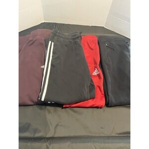 Adidas Pants Women's Medium Black Maroon Red Lot Of 4 (Old Navy Black Pair )